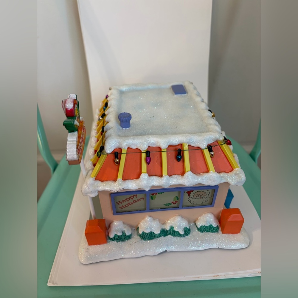 2003 Simpsons Hawthorne Christmas Village Krusty Burger Drive Thru Building - Picture 4 of 9